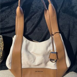 Michael Kors Brown and Cream Shoulder Bag